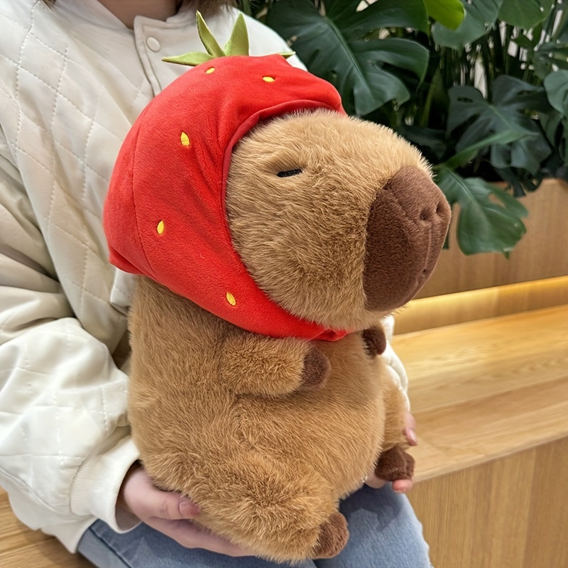 

Plush Toy With Strawberry Headband - Soft Stuffed Animal For Christmas, New Year & Valentine's Gifts, Perfect For Ages 0-3