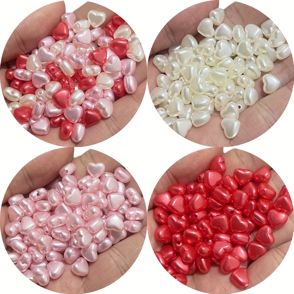 

perles acryliques en de cœur pour la Saint-Valentin, 8 mm, perles d'espacement décoratives pour la fabrication de bijoux, les loisirs créatifs, le thème de l', les accessoires du Mardi Gras, placage.