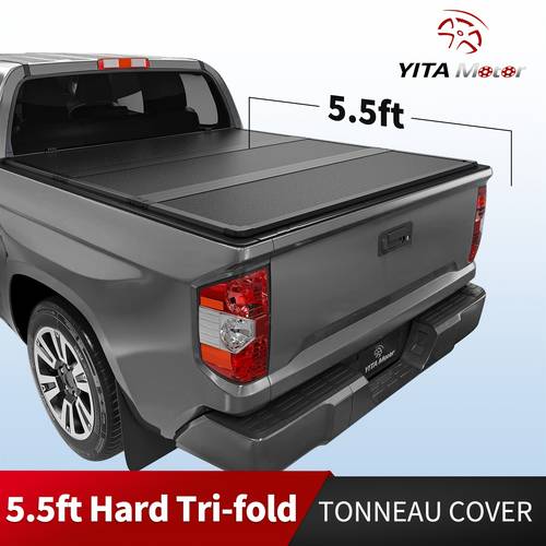 5 5ft bed hard tri fold tonneau cover for ford f 150 2015 2026 waterproof excl series