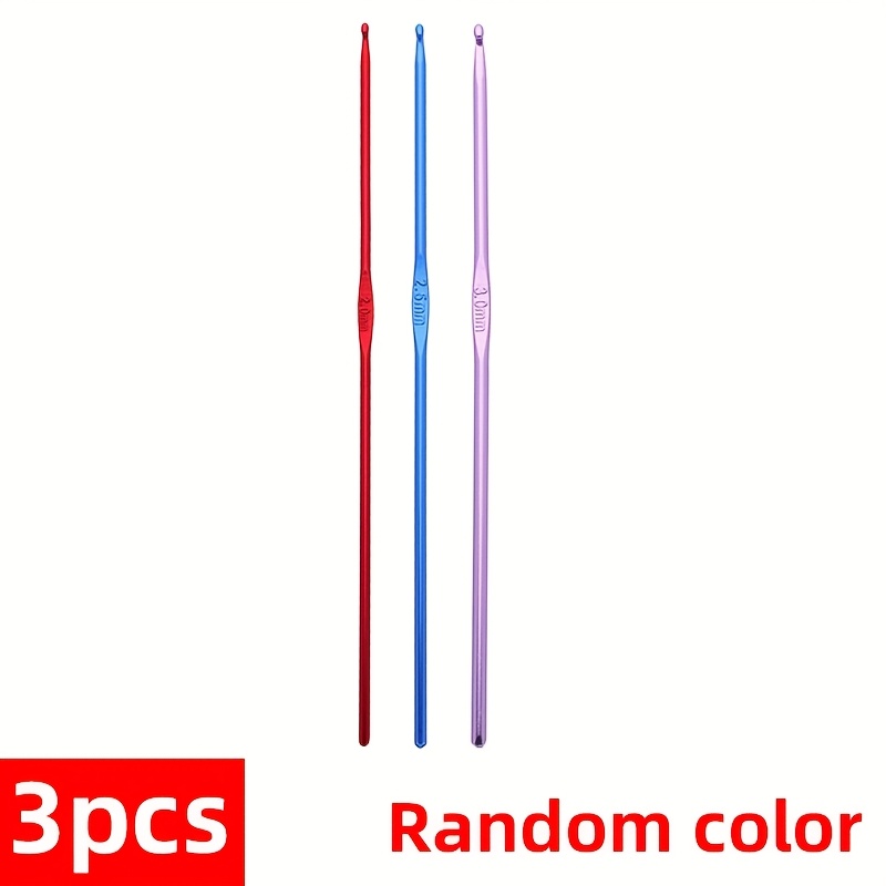 3pcs Colored Crochet Hooks High-end Metal Crochet Hooks Handmade Coarse Crochet Hook Full Set Crochet Hooks Weaving Tools - Knitting Set For Beginners
