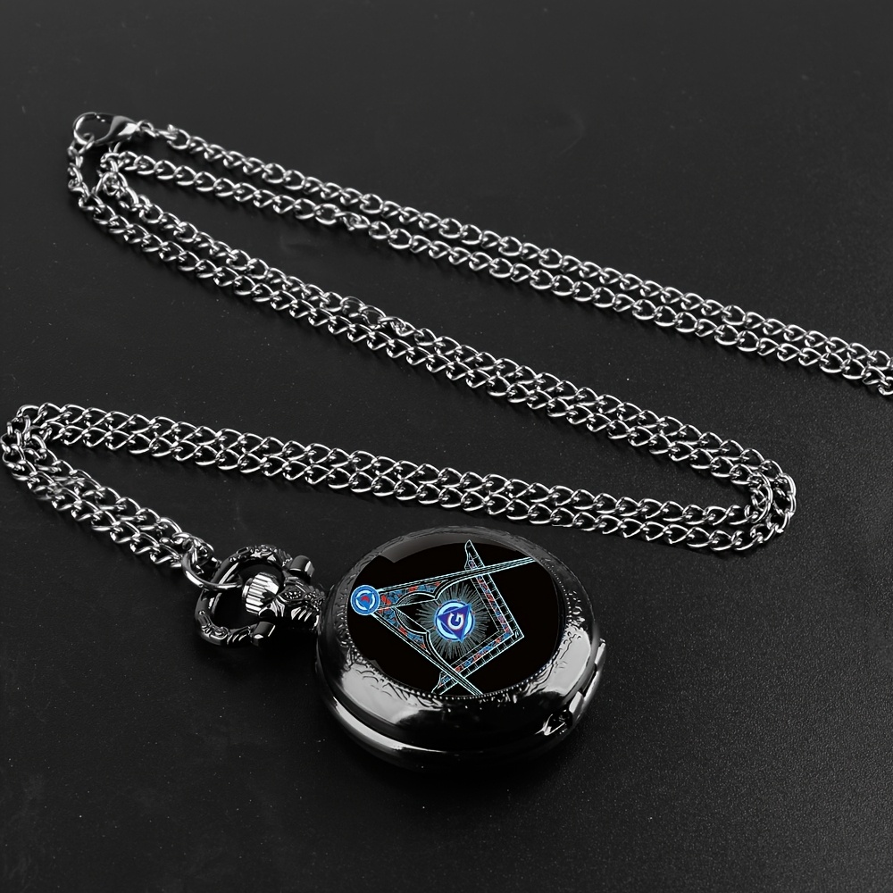 relógio de bolso vintage freemason masonic   mason g quartz com colar pendente e corrente, presente de joalharia steampunk para homens e mulheres detalhes 2