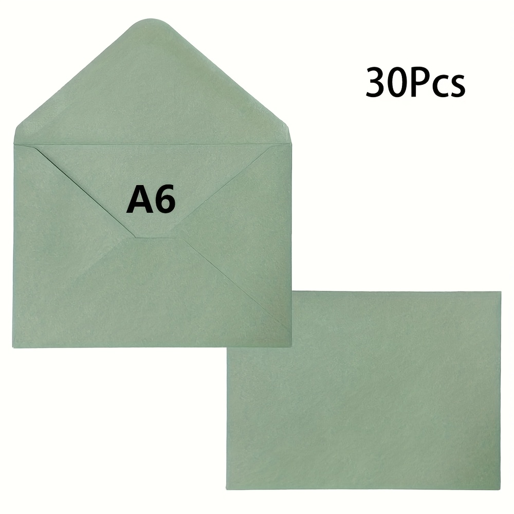 50/30pcs Sage Green A6 Envelopes Greeting Card Envelopes 6 4 3/4 Inches For 4 X 6 Wedding Invitation Cards, Greeting Cards, Birthday Party Invitations