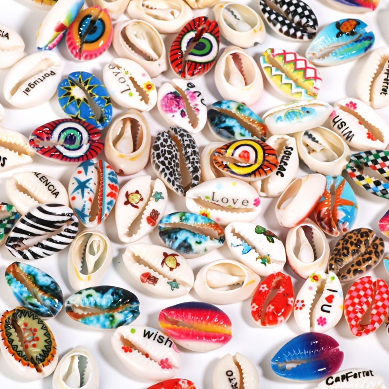 20pcs 11-22mm Mixed Color Pattern Shell Beads For Bracelet Necklace Earring Anklet Making Craft Handmade Additions