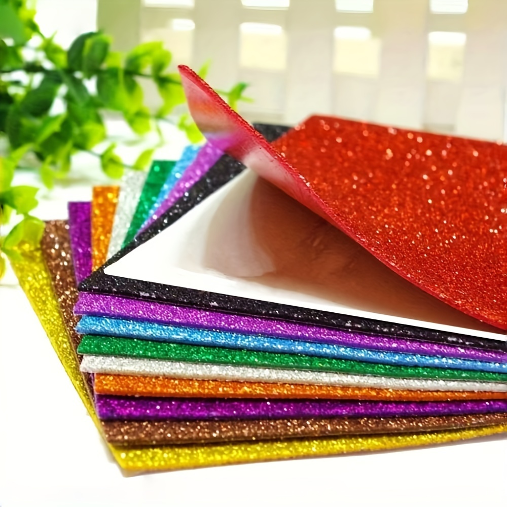 

10 feuilles de papier mousse pailleté en 10 couleurs - Parfait pour les travaux manuels de Noël et les projets de bricolage