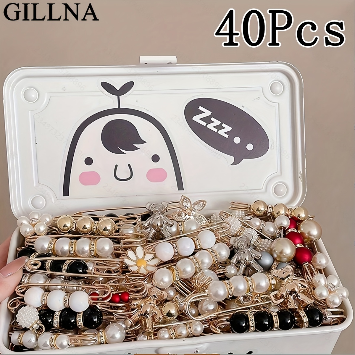 TEMU 40pcs Random Style Women's Clothing Accessories Set, Decorative Buttons Including Waist Needles, Clips, Adjustment Buckles, Anti Sagging Button (frameless)