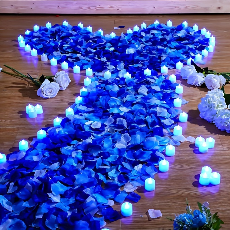 

2500pcs Romantic And Realistic Petals, Artificial Silk Petals For Romantic Nights, Can Surprise More, Suitable For Weddings, Proposals, Anniversaries, , Birthday Parties, Romantic Decorations (blue)