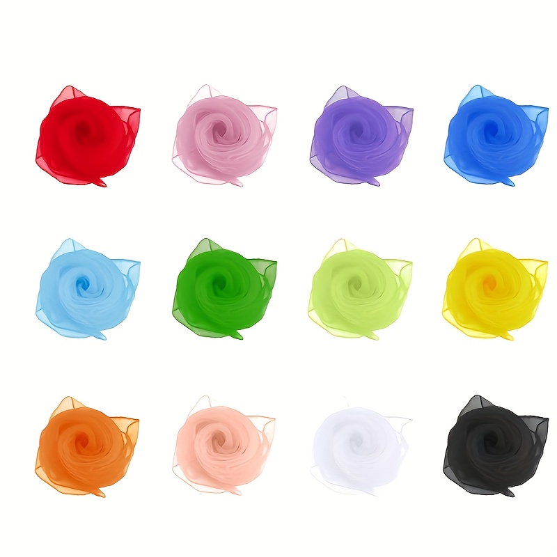 TEMU 6pcs/12pcs Dance Scarves, Square Scarves, Performance Supplies