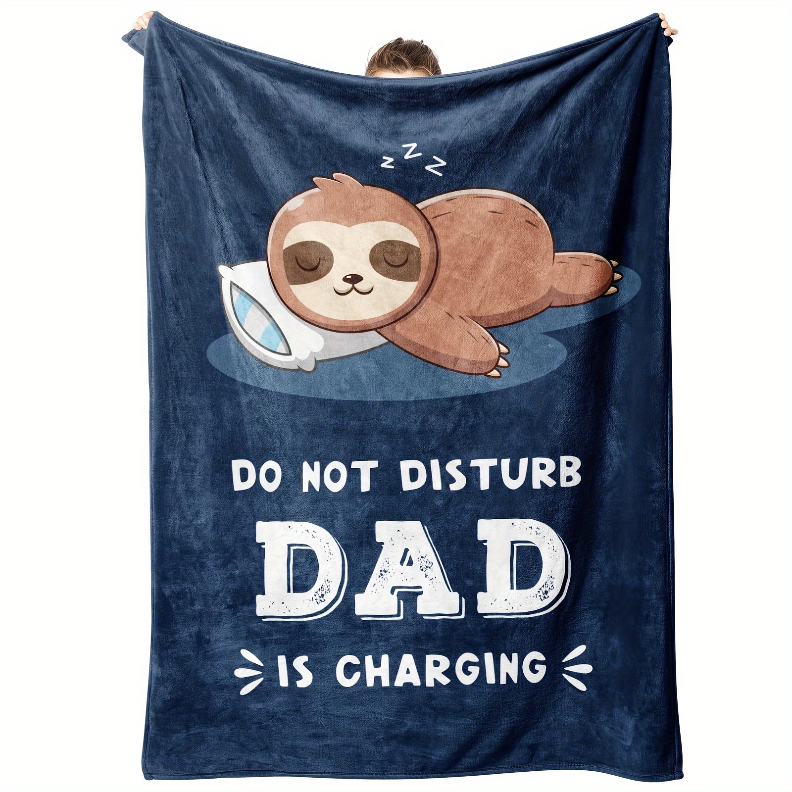 

1pc Dad Flannel Fleece Blanket - Contemporary , , , Washable, Sofa For , Christmas, Thanksgiving - ", Dad Is Charging