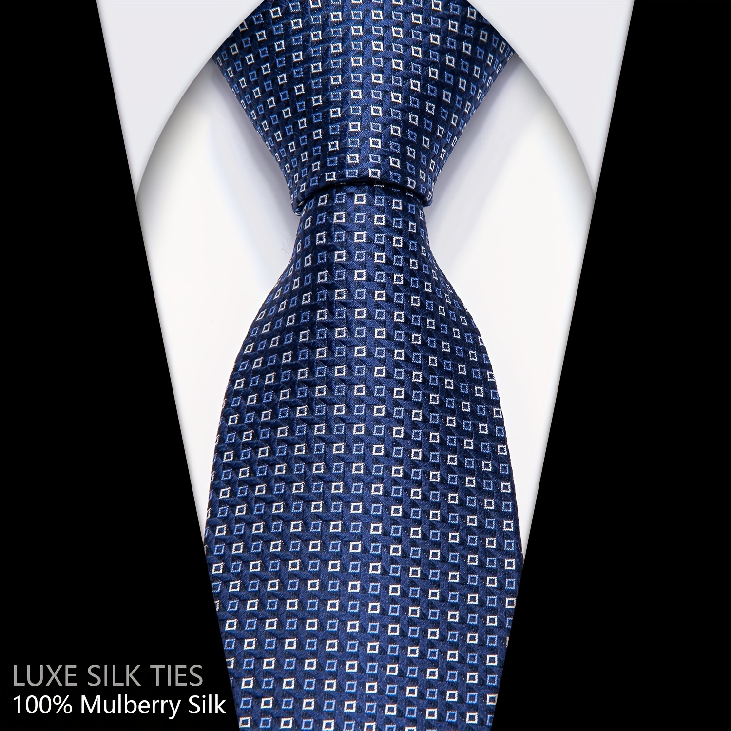 Business Krawatte Seide Klassische Herren-Krawatte Aus 100% Seide - Dunkelblau-weiß Gestreift, Gewebt, Für Business & Hochzeit Dunkelblaue Krawatte Mit Anzug