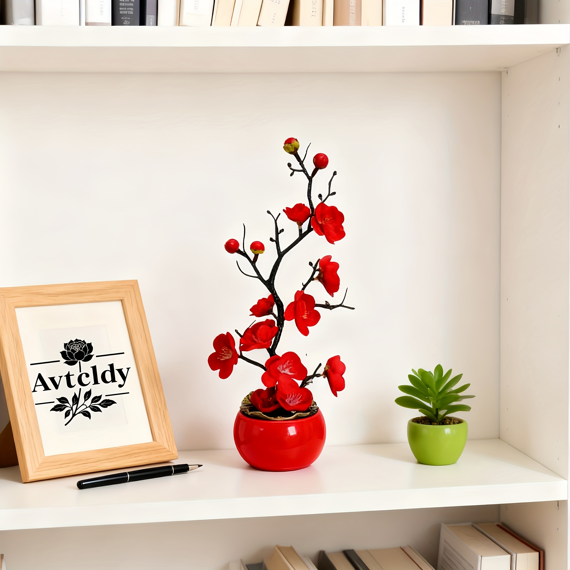 avtcldy 1pc premium artificial     potted plant holiday artificial flower suitable for living room bathroom balcony office dining table and other desktop decorations ideal for valentines day new year wedding mothers details 3