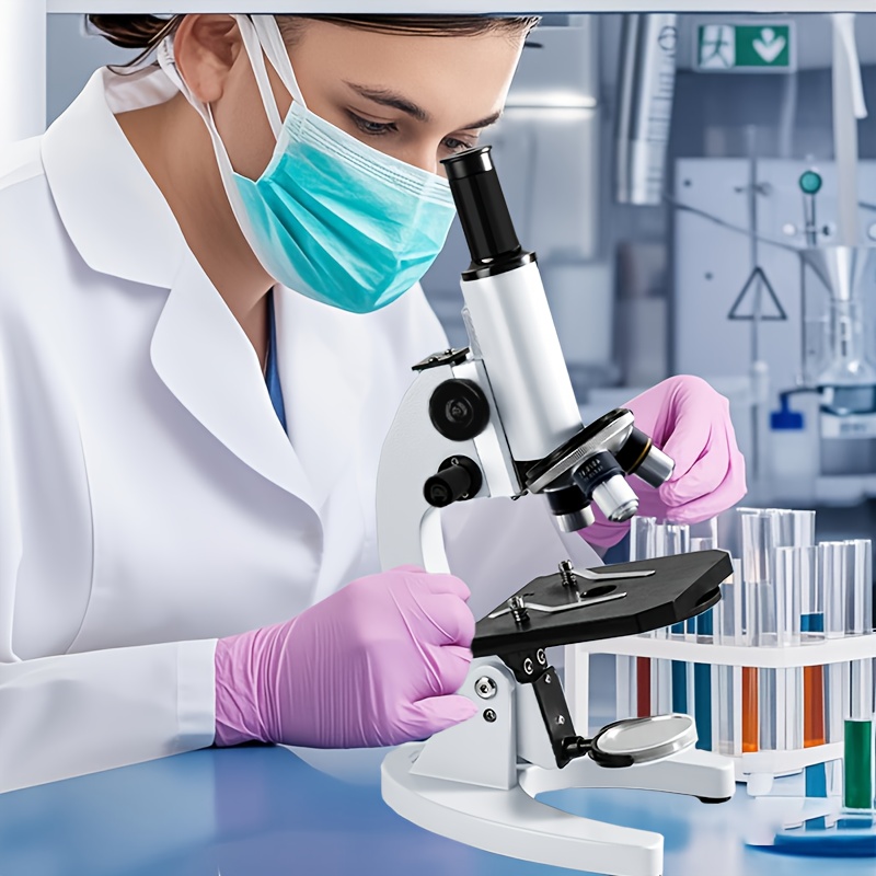 Monocular Microscope, 64x-2400x Microscope with Gift Box, Desktop Microscope for School Science Biology Experiments, Digital Microscope Scientific Research Student Microscope