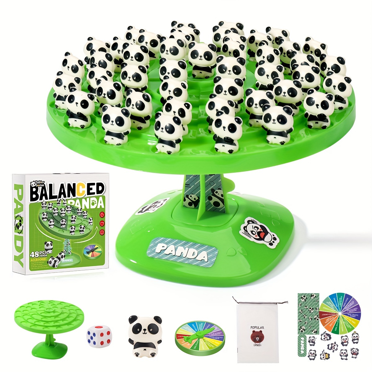 

Panda Balance Game Toy, 2-person Tree Game, Interactive Family Tabletop Puzzle, Green Plastic, Educational Gift For Kids, Christmas, Halloween