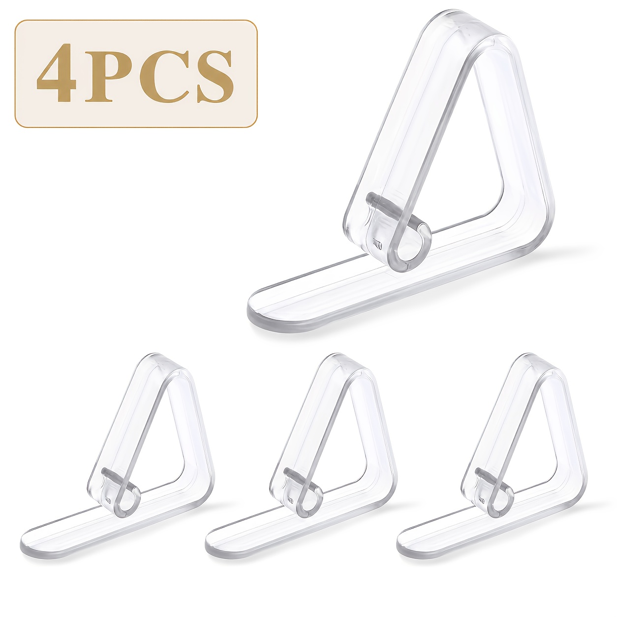 TEMU 4 pezzi Clip per tovaglia trasparenti antivento Antiscivolo Fissaggi per copertura tavolo Resistenti Fermagli per gonna da tavolo per Matrimonio