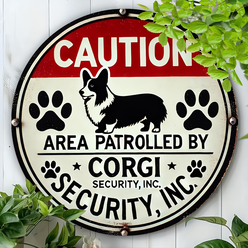 

Room Decor 1pc Corgi Security Inc. Round Metal Tin Sign, 7.8x7.8 Inches, Vintage Aluminum Wall Decor, Humorous Dog Warning For Home, Garage, Bar, Novelty Gift Idea