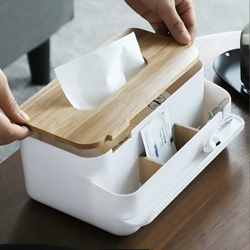 wooden lid tissue box kitchen bedroom   storage box napkin paper tissue Product details 1