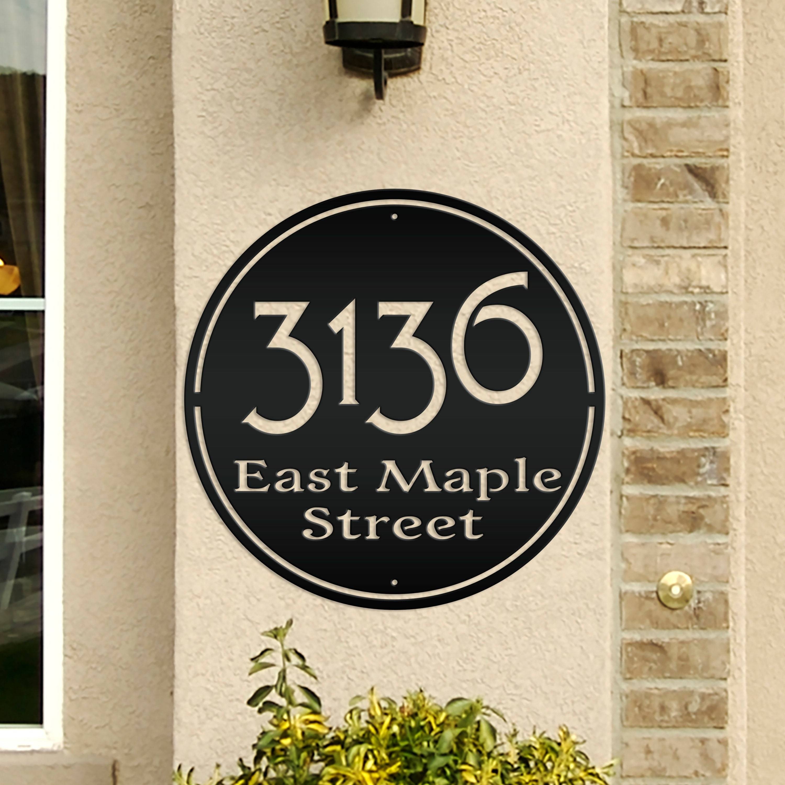 

Customized Round Address Metal Sign, Personalized House Number, Weatherproof Art Craft, Home Decor, Wedding & Housewarming Gift, Durable Metal Material