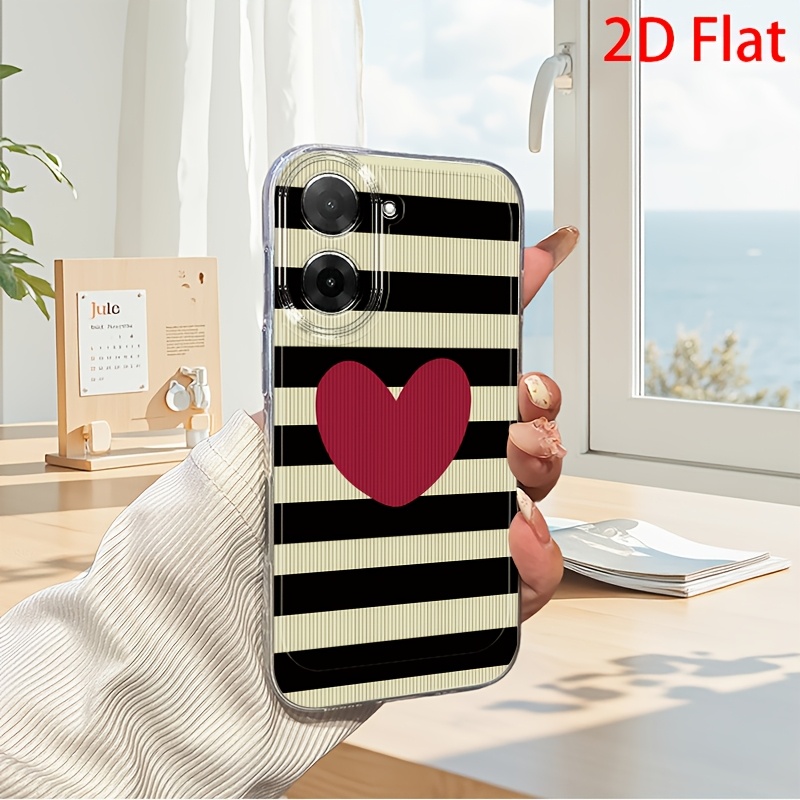 TEMU para Teléfono - 2D Retro de Rayas con para Redmi 10 12C 13 14C 15 5G 15C A3 A5 4G Note 10 11S 12 13 14Pro+ Xiaomi 15 13 14T Pro Poco C61 C65 C71