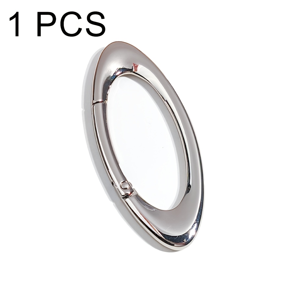 TEMU 1 Oval Keychain, Men's Accessory, Spring Clip, Trendy Hip-hop Bag Charm, Belt Charm, Car Key Accessory Dog Clip, Metal-shaped Keyring Bag Clip,