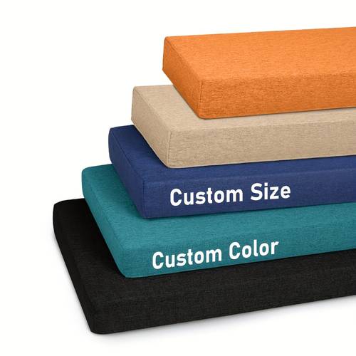 customizable size bench cushion 3 inch thick padded seat cushion high density foam filling for two fabric options with non slip suitable for patio furniture cushions outdoor sofas park benches outdoor use only