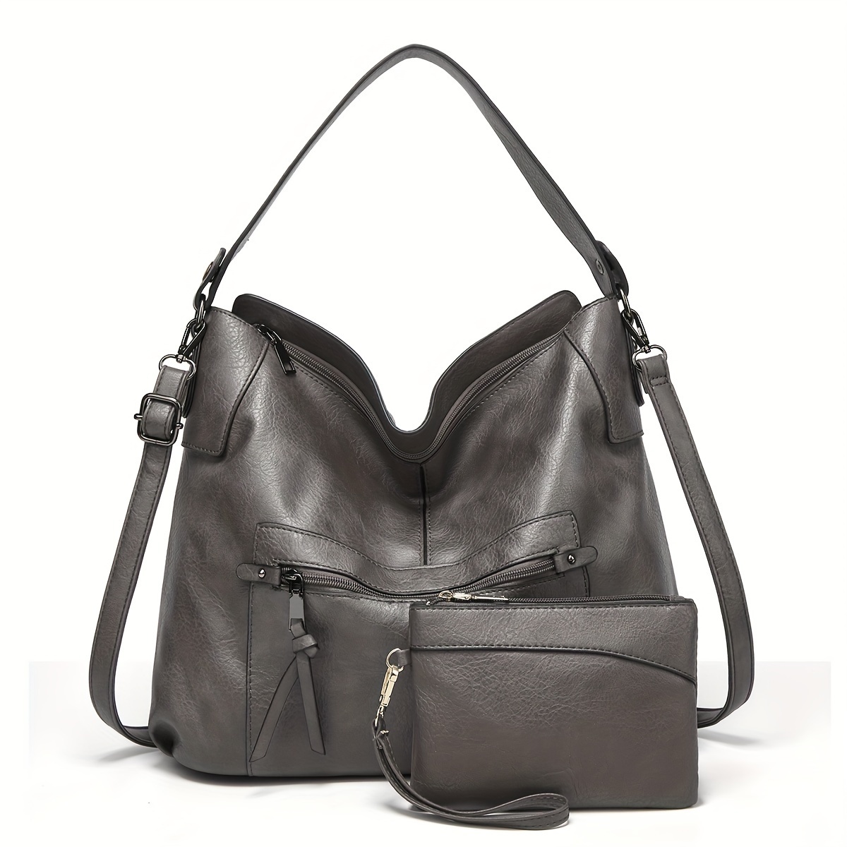 

Large Capacity Daily Commuter Tote Bag, Casual Solid Color Pu Crossbody Bag