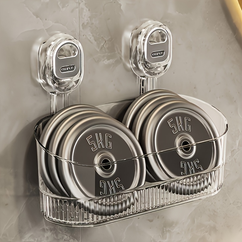 premium wall mounted suction cup organizer no drilling required durable plastic storage box for   cosmetics toiletries versatile bathroom shelf lightweight and   hole free storage rack for skincare products face masks toiletries etc perfect gift for 64 occasions like back to season halloween christmas easter shelves Product details 6