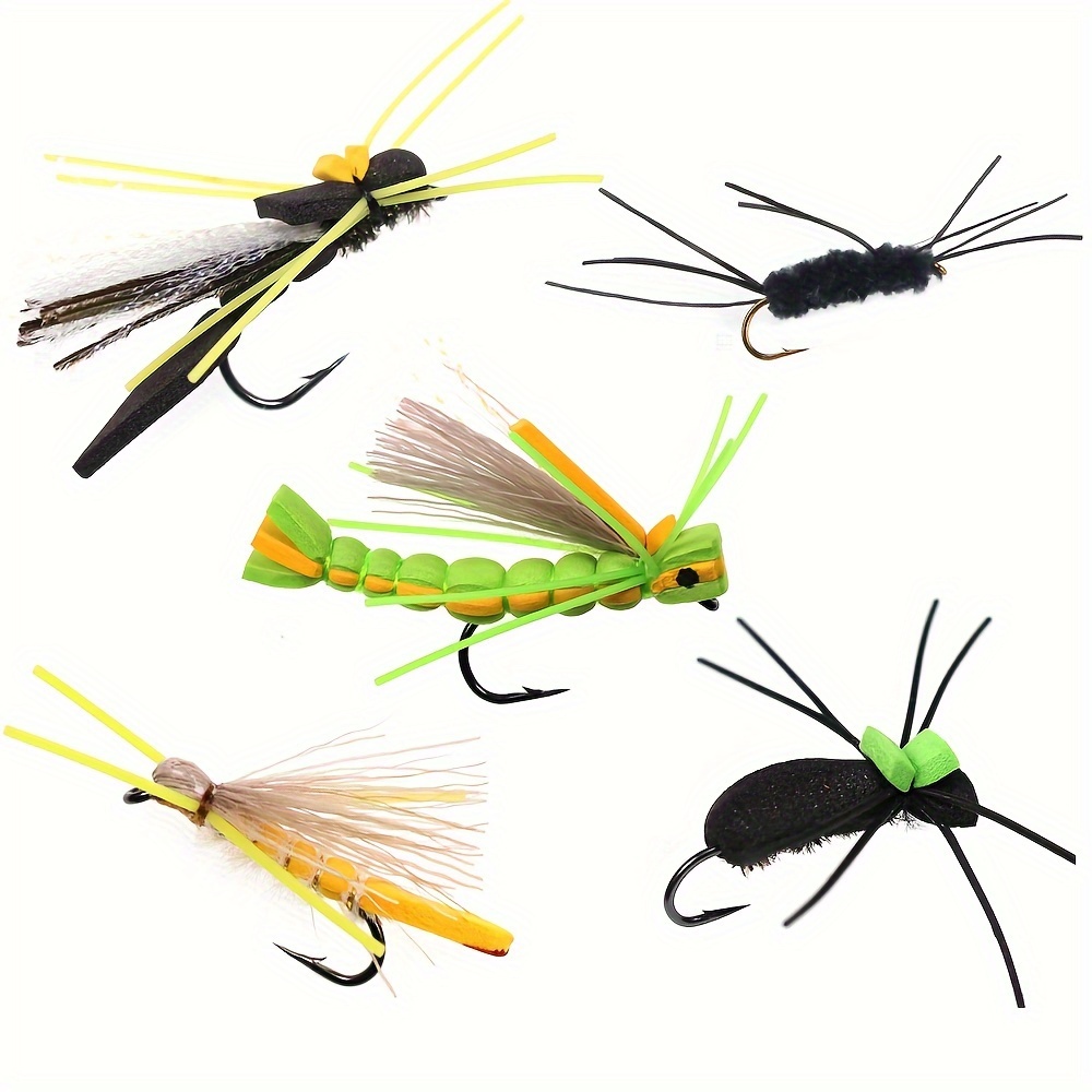 6PCS Barbed/Barbless Mayfly Nymph Fly Fishing Dry Flies Trout Bass