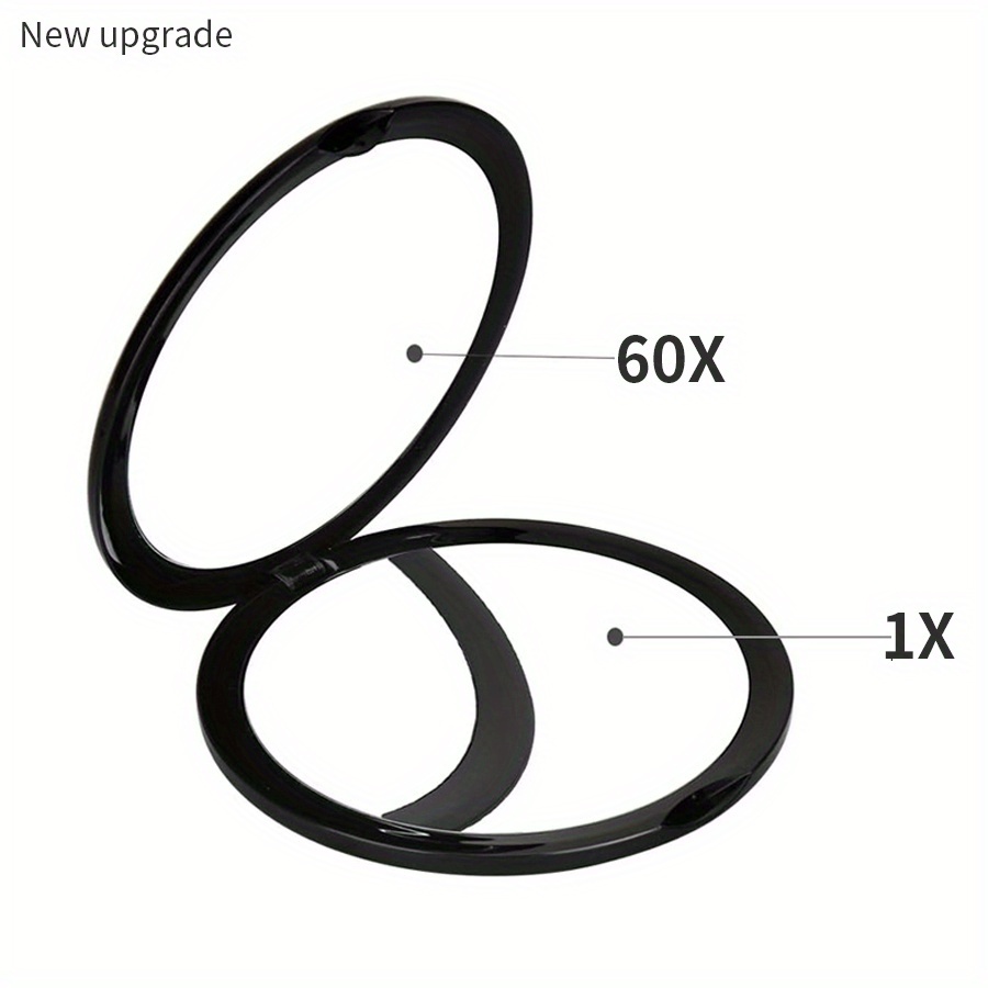 TEMU Espejo de Maquillaje Profesional Gigiupp - Espejo Plegable Cara con Aumento 60x y Vidrio HD , Portátil para Viajes y Cuidado de la Piel -