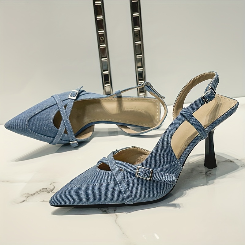 Women's High-Heeled Pumps with Open-Toe Design
