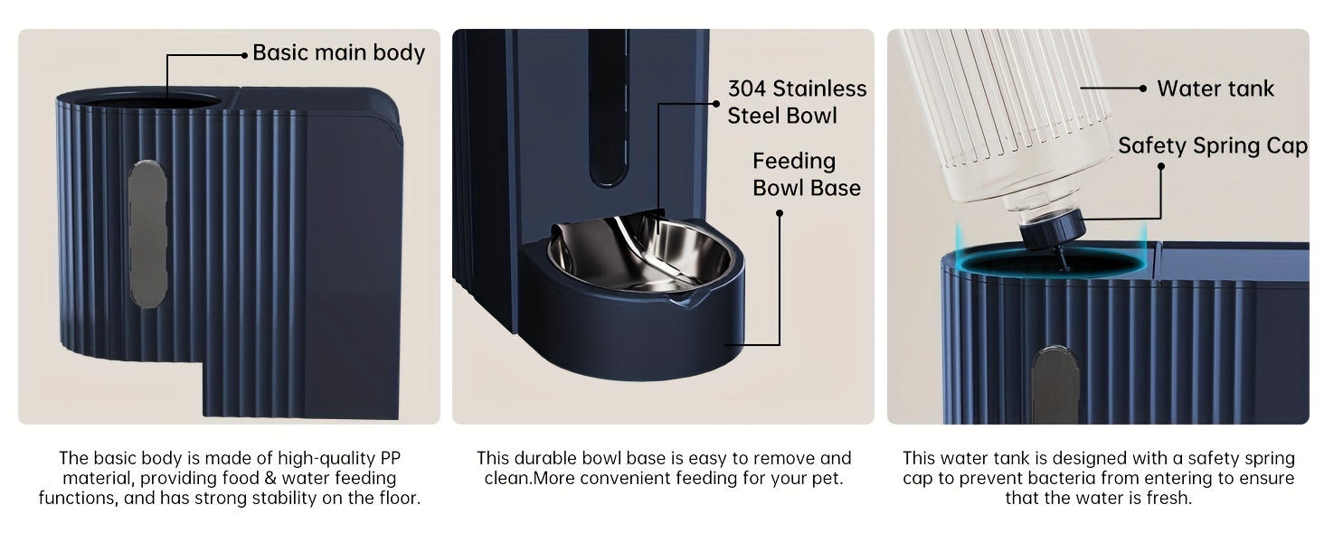 Automatic Gravity Cat Food Feeder And Water Dispenser Stainless Steel Two-in-One Set Large Capacity Dispenser for Pets Dogs, Puppies, Kittens