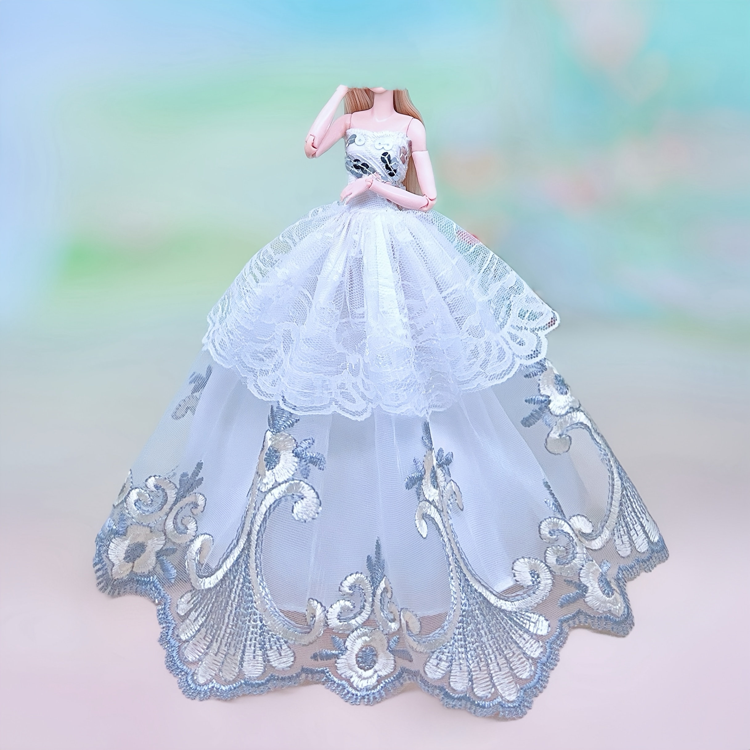 Robe de mariée à col haut pour poupée Barbie, tenues de princesse, robe de soirée longue, vêtements et voile, à la mode, 1/6 acheter à prix bas - livraison gratuite, avis réels