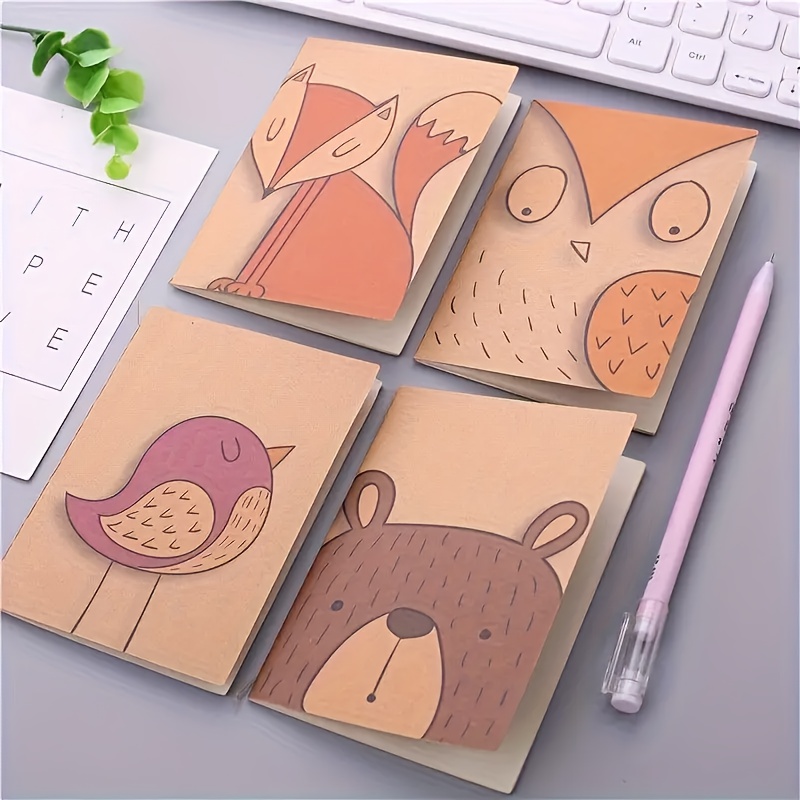 20 Random Mini Pocket Notebooks, With Cute Animal Patterns, Blank Paper Notebooks, Suitable For Diaries, School And Travel Supplies
