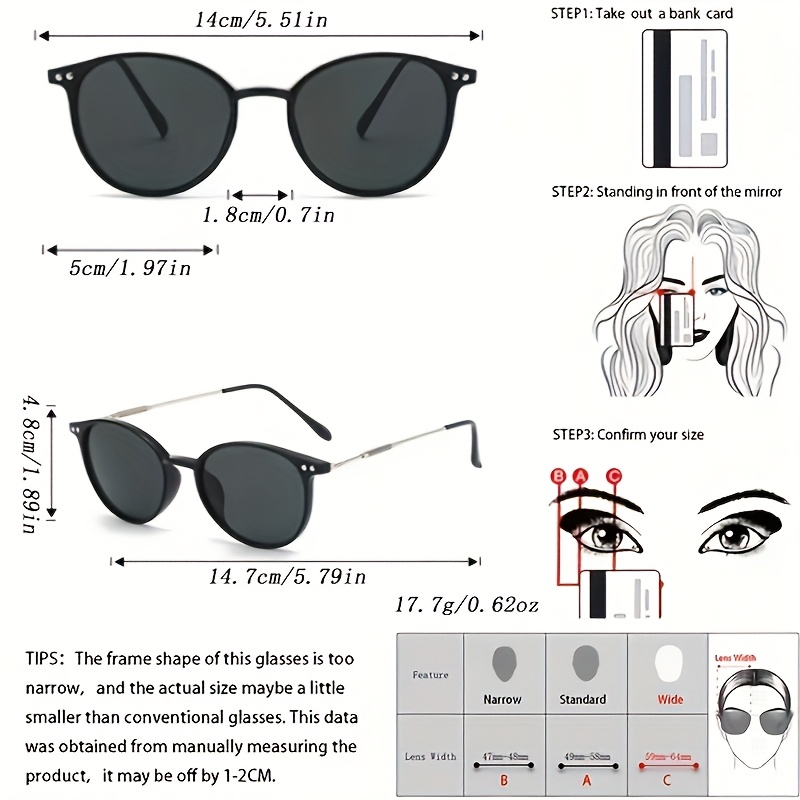 Fashion Millennial Style Ultra-Light Metal Round Frame Glasses, Unisex, Suitable for Daily Wear And Street Photography, a Must-Have Item for Summer