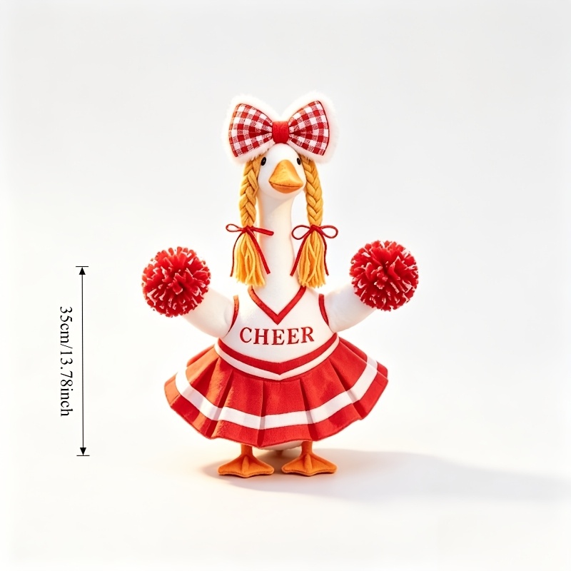 TEMU 2026 New 23-inch Porch Goose Outfit Costume Set, Goose Cheerleader Uniform, Porch Goose Dressing, Red Outdoor Decorative Costume, Suitable For