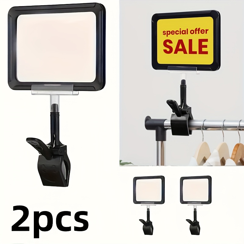 2pcs adjustable a6 acrylic display stand supermarket price tag promotion sign small retail identification plate with clip suitable for supermarket and store shelves product display signs promotional signs