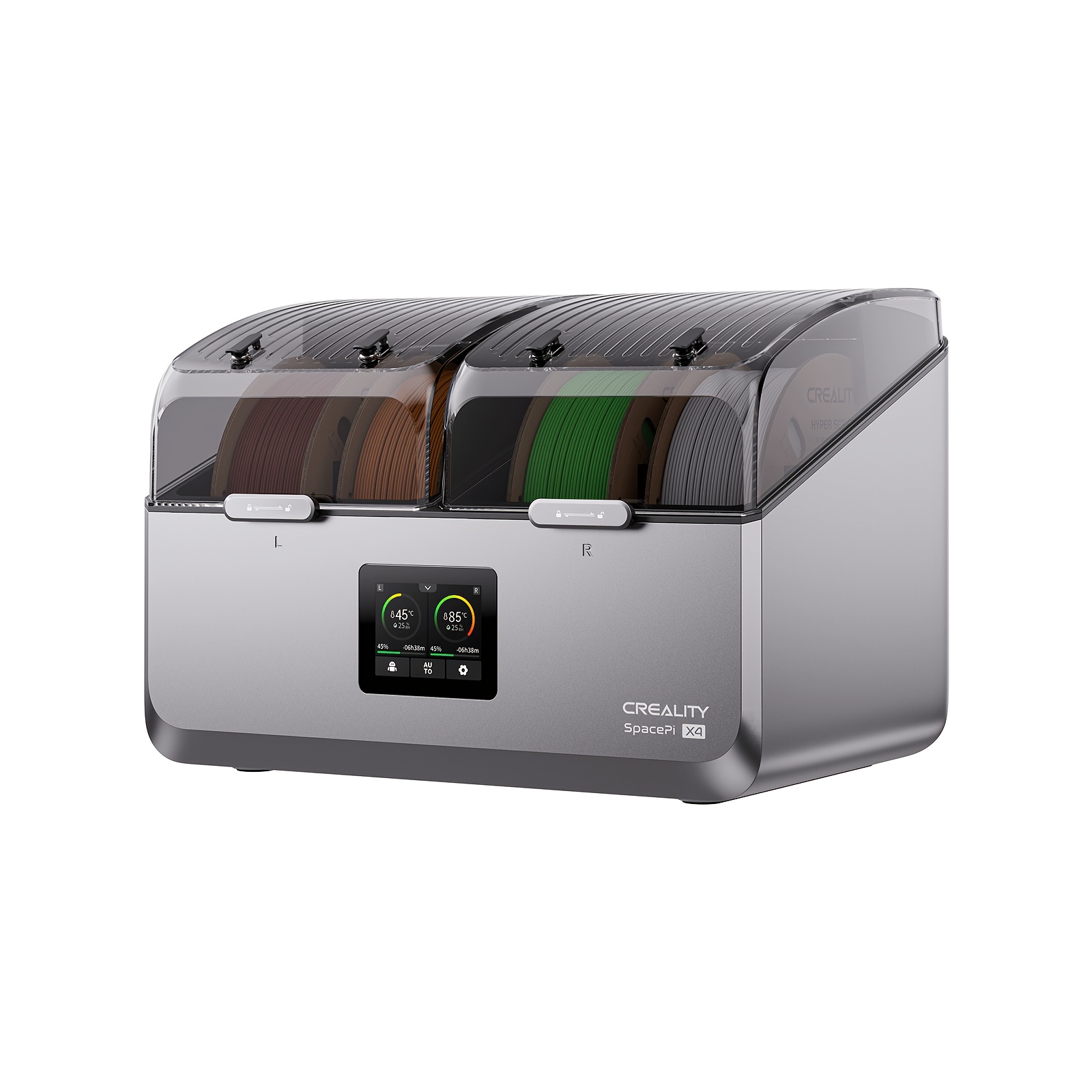 TEMU Secador de filamento Creality Space Pi X4 para 4 rollos, para impresora 3D con calentador PTC de 110W, calentamiento rápido de 360°, pantalla