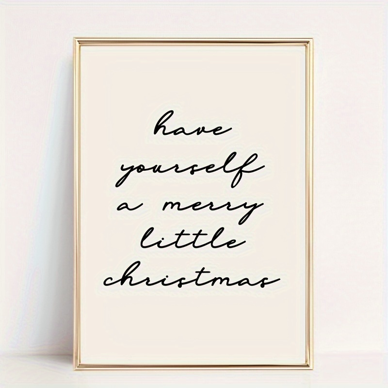 Image of 1pc Vintage Merry Christmas Sign Canvas Wall Art Prints Decor For Apartment Living Room Decoration Christmas Day Housewarming Gifts
