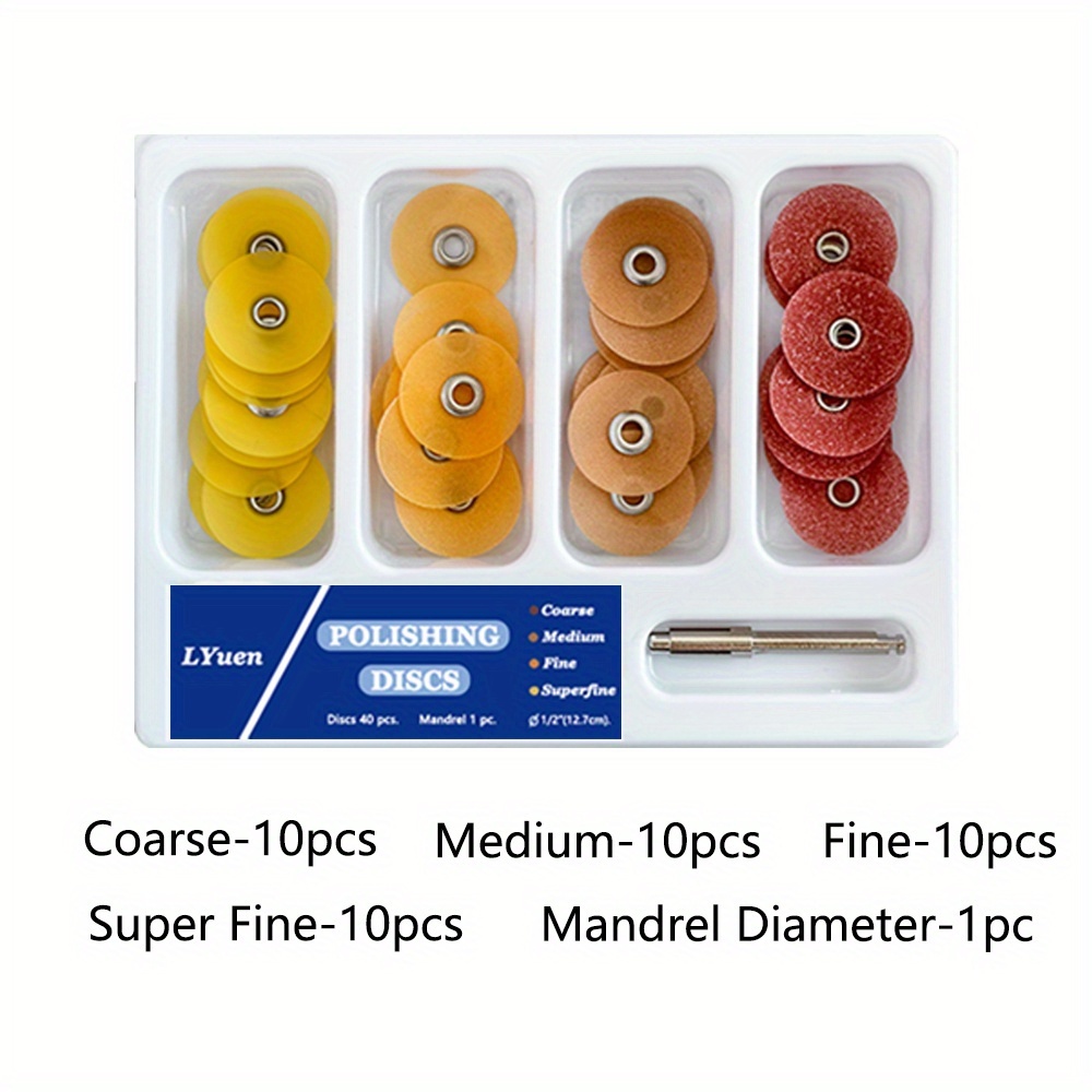 TEMU 40pcs Per Box Of Mixed Color Ultra-thin Composite Polishing Discs Sizes (9.5mm And 12.7mm) And 4 Grit Options, Suitable For Polishing Jade,