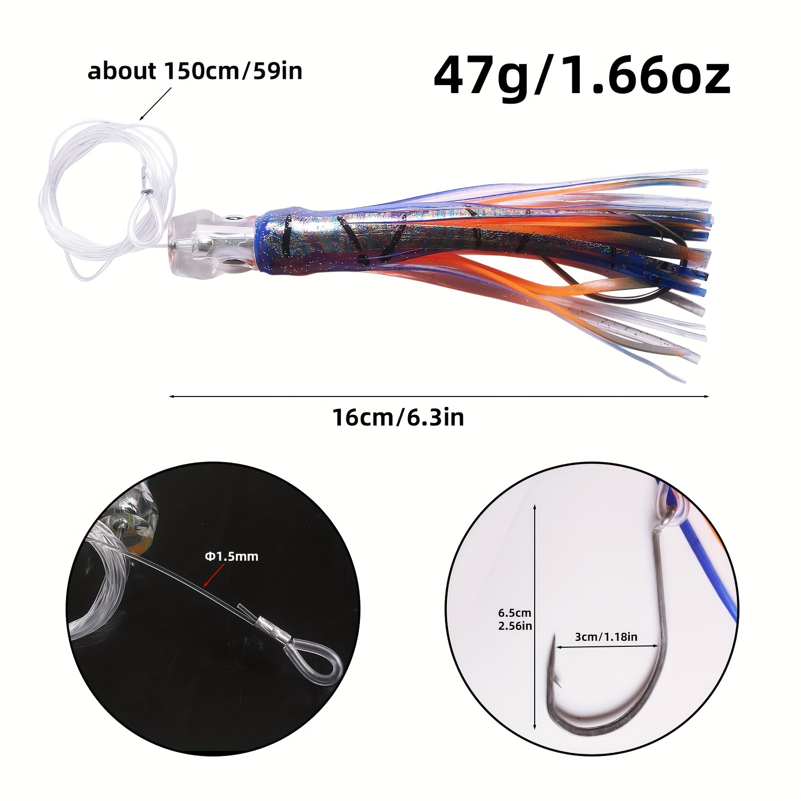 Sea Fishing Lure Metal Head Squid Bait Bionic Trolling Lure - Temu