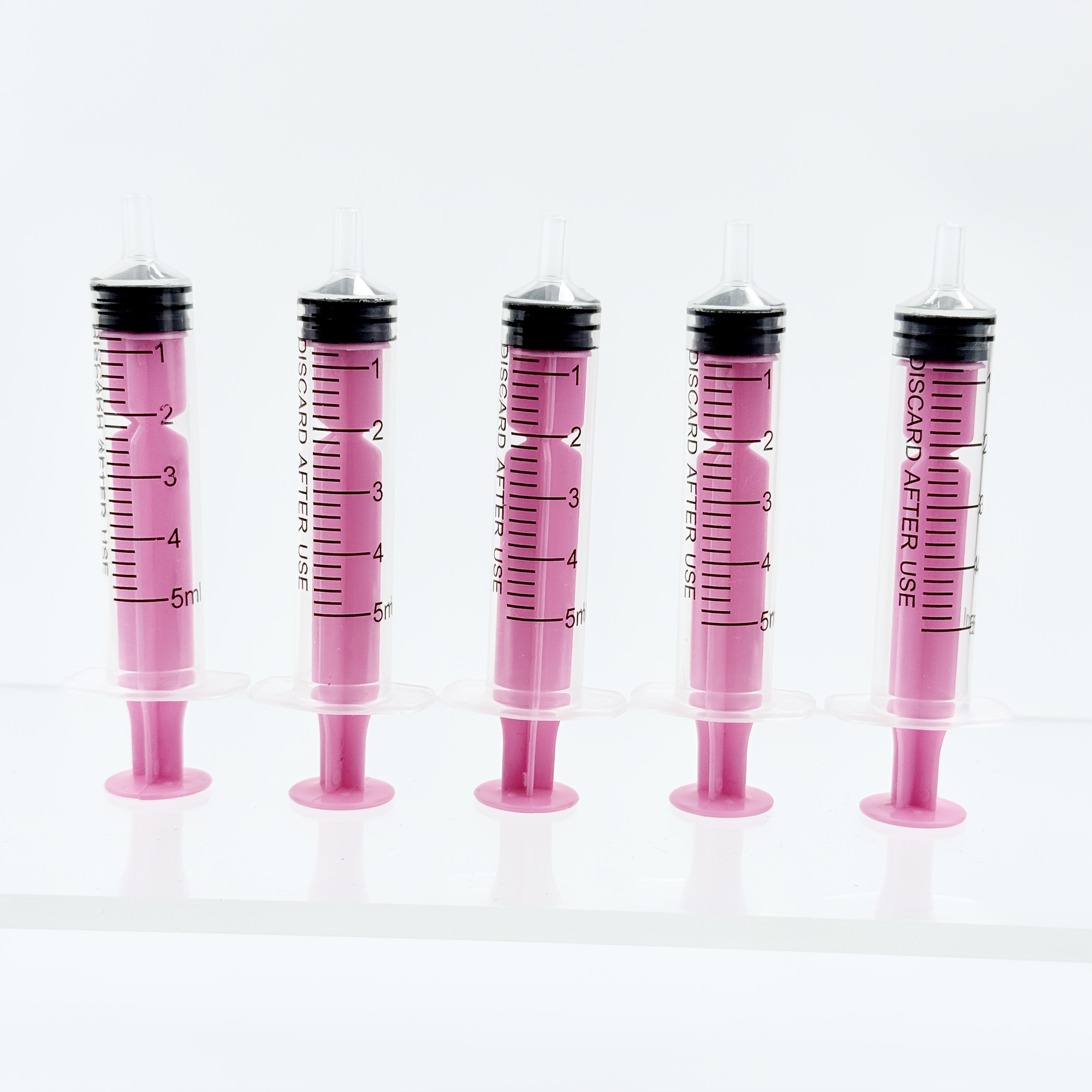 5/6pcs 5ml Colorful Syringes With Caps, For Glue, Liquid Dispensing And Measurement, Pet Food Feeding, Ink Pen Refills, Etc., Yellow, Blue, Purple, Green, Orange