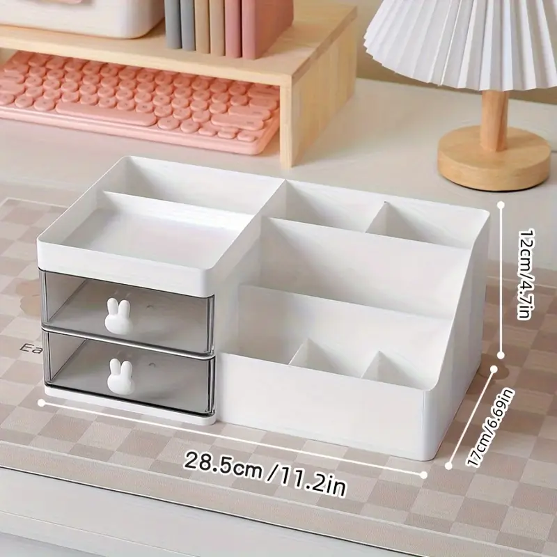 large capacity multi functional storage organizer with drawer   bathroom office desk cosmetics for return school details 2