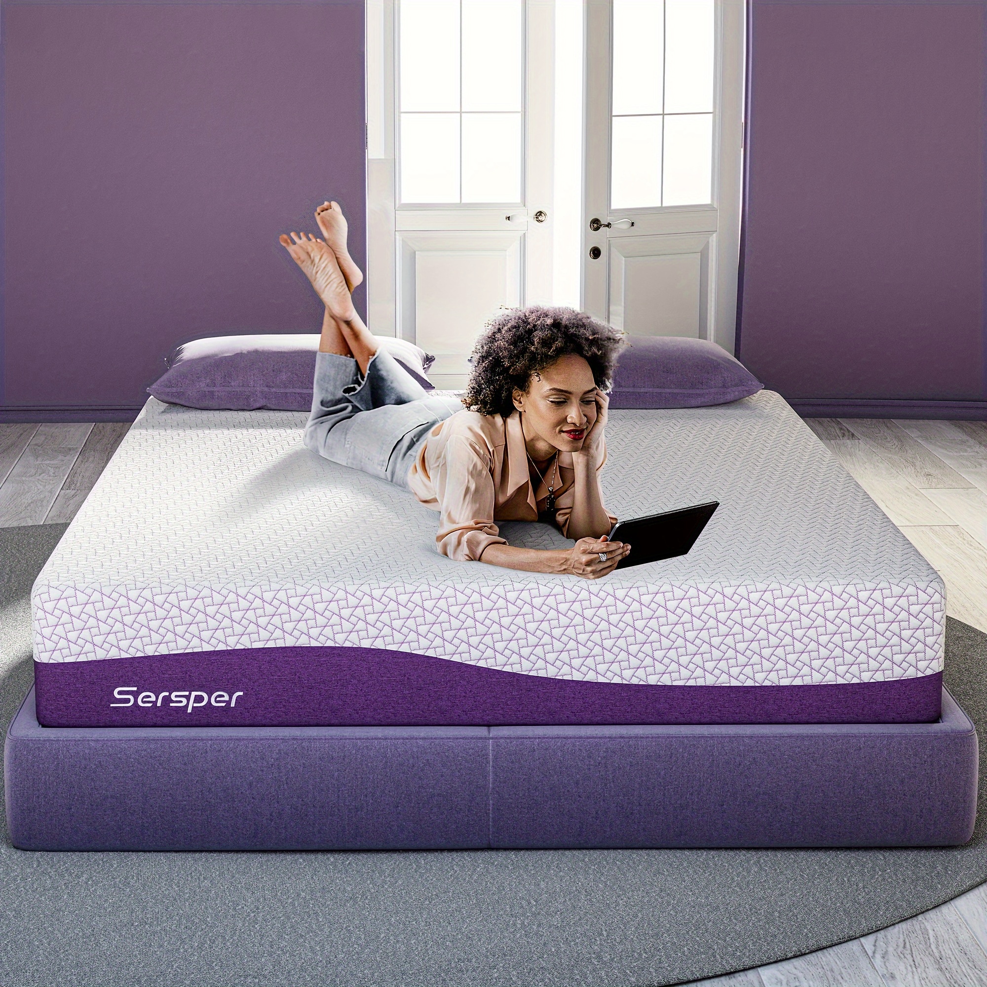 12 Inch Gel Infused Breathable Memory Foam Mattress, Adaptable to Adjustable Bed Frame