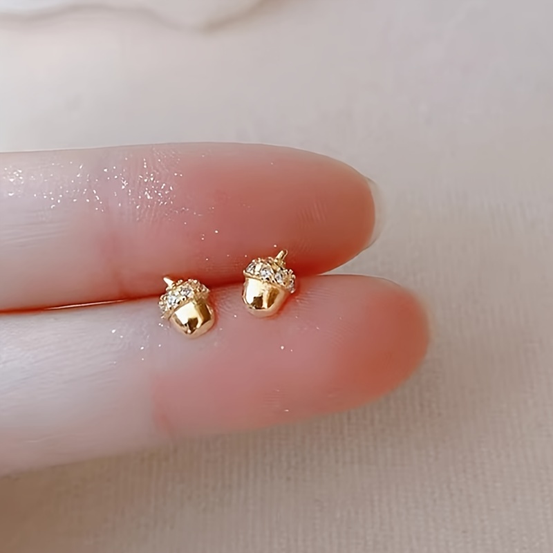 Image of Delicate Mini Stud Earrings, Easy Cute Earrings With Synthetic Synthetic Zircon​​, Fashionable Jewelry Gift For Women, Perfect For Birthdays