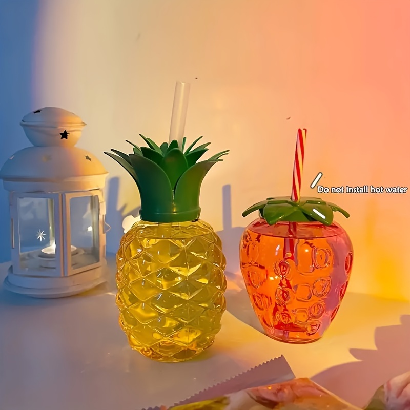 Aesthetic Pineapple Fruit Drink Tropical Pineapple Shaped Drinking