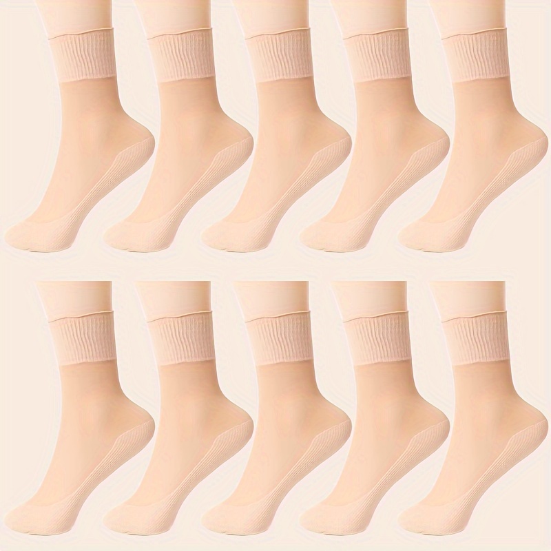 Image of 10 Pairs/20 Pairs Of Stockings Stockings Women's Summer Ultra Thin Bottom Sweat Absorption Spring And Autumn Non-slip Loose Socks Month Socks Grandma Socks