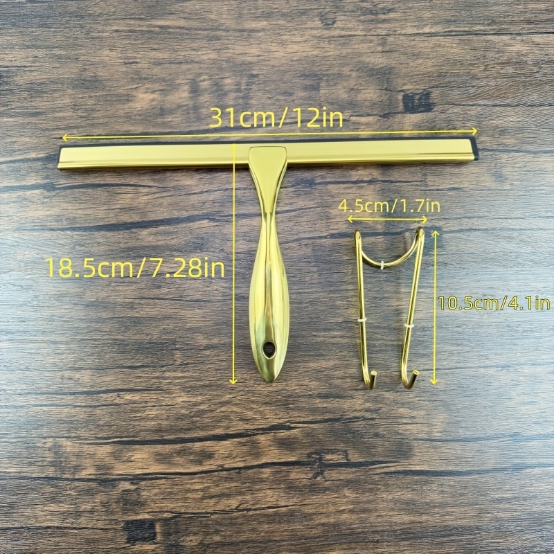 E-shop 12-Zoll, Goldener Duschabzieher, Edelstahl für Glas-Tür-Duschabzieher, Universal für Glasfensterabzieher, Geeignet für Fliesenduschwände,
