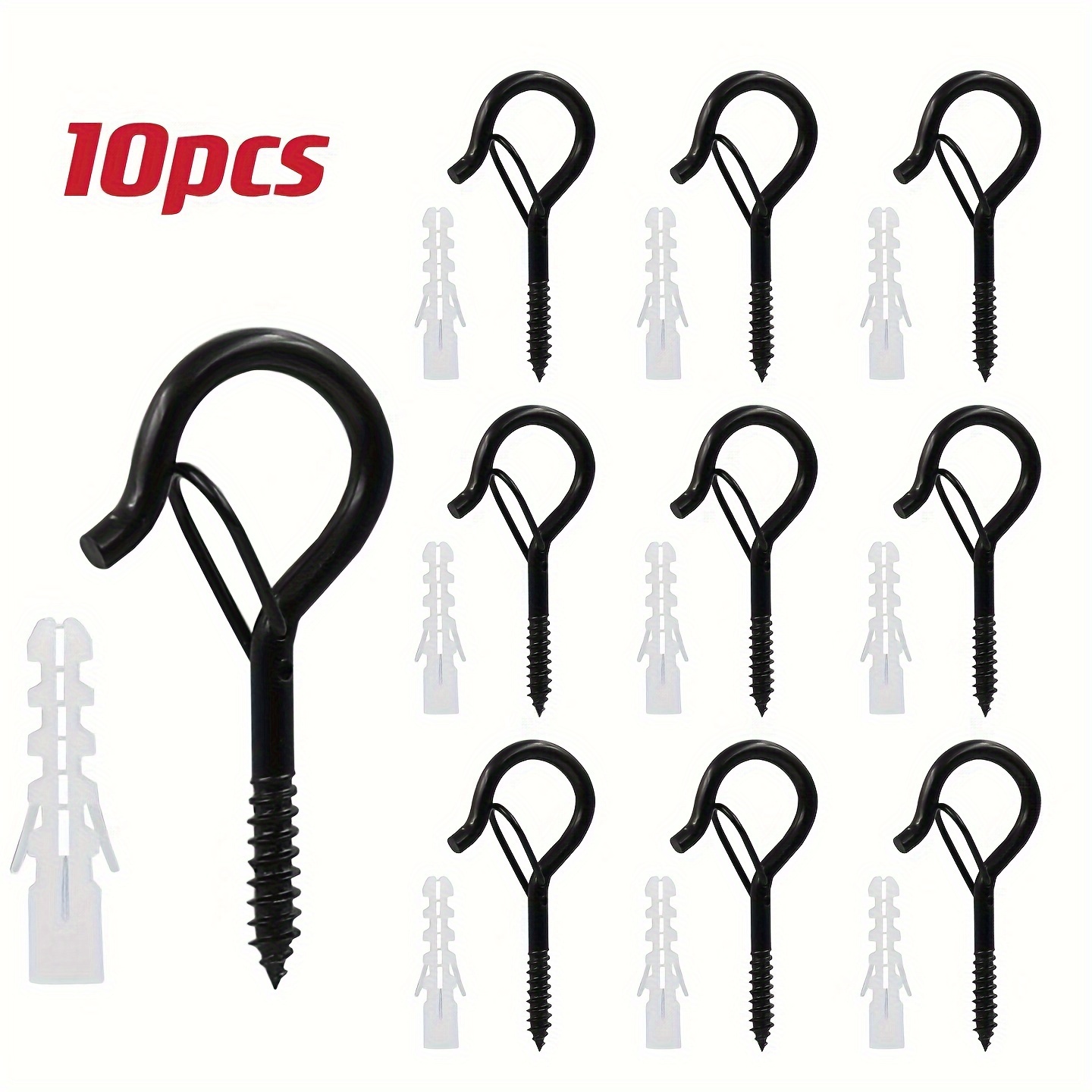 Black Q shaped Spring Hooks Versatile S hook Safety Buckle - Temu