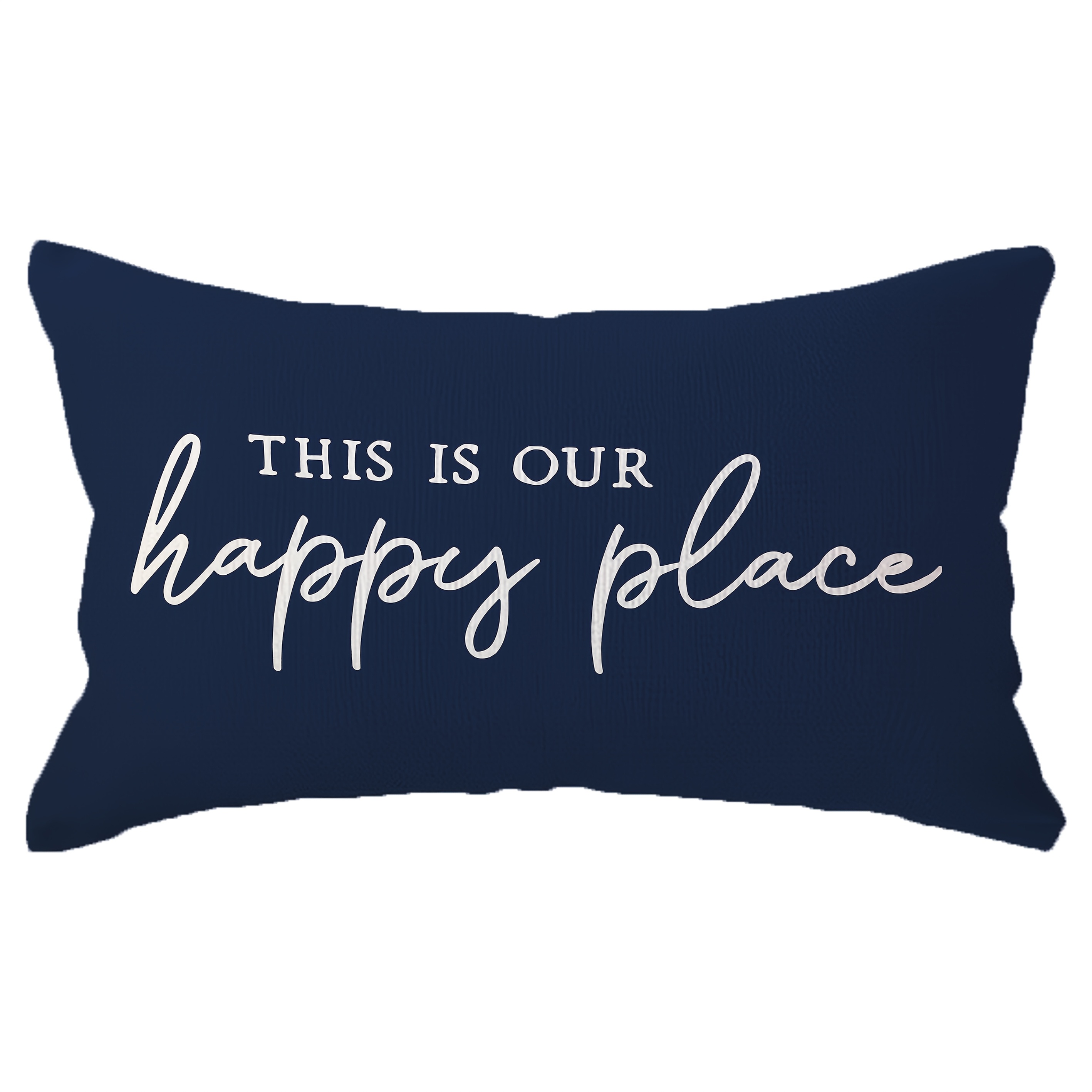 

Happy Place Farmhouse Rustic Pillow Cover - Rectangular/waist For Porch Welcome Decor, Machine Washable Polyester With Zipper Closure (pillow Not Included)