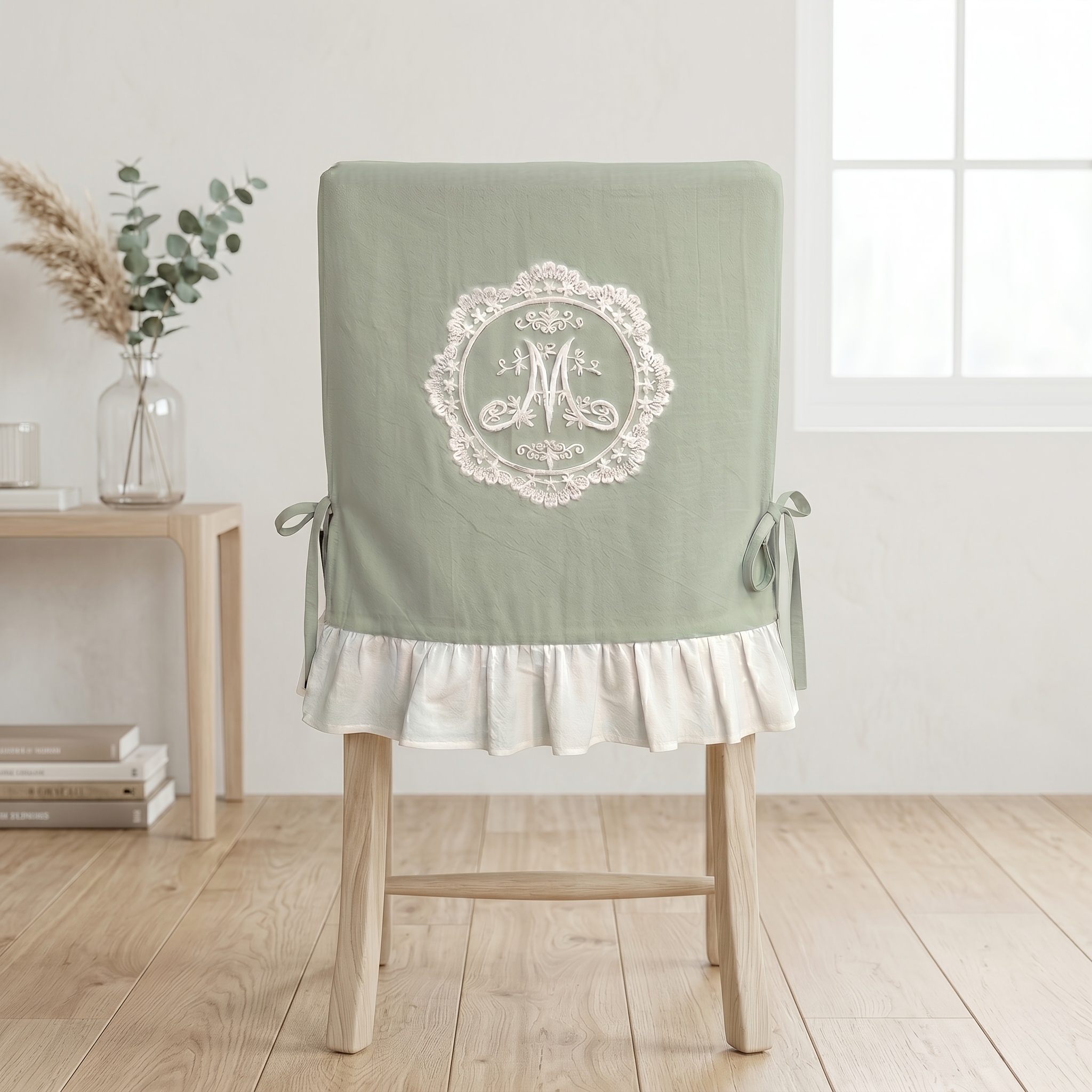 TEMU Housses de chaise vintage bohème à floral pour mariage et salle à manger, housses de protection rétro lavables et extensibles avec broderie de
