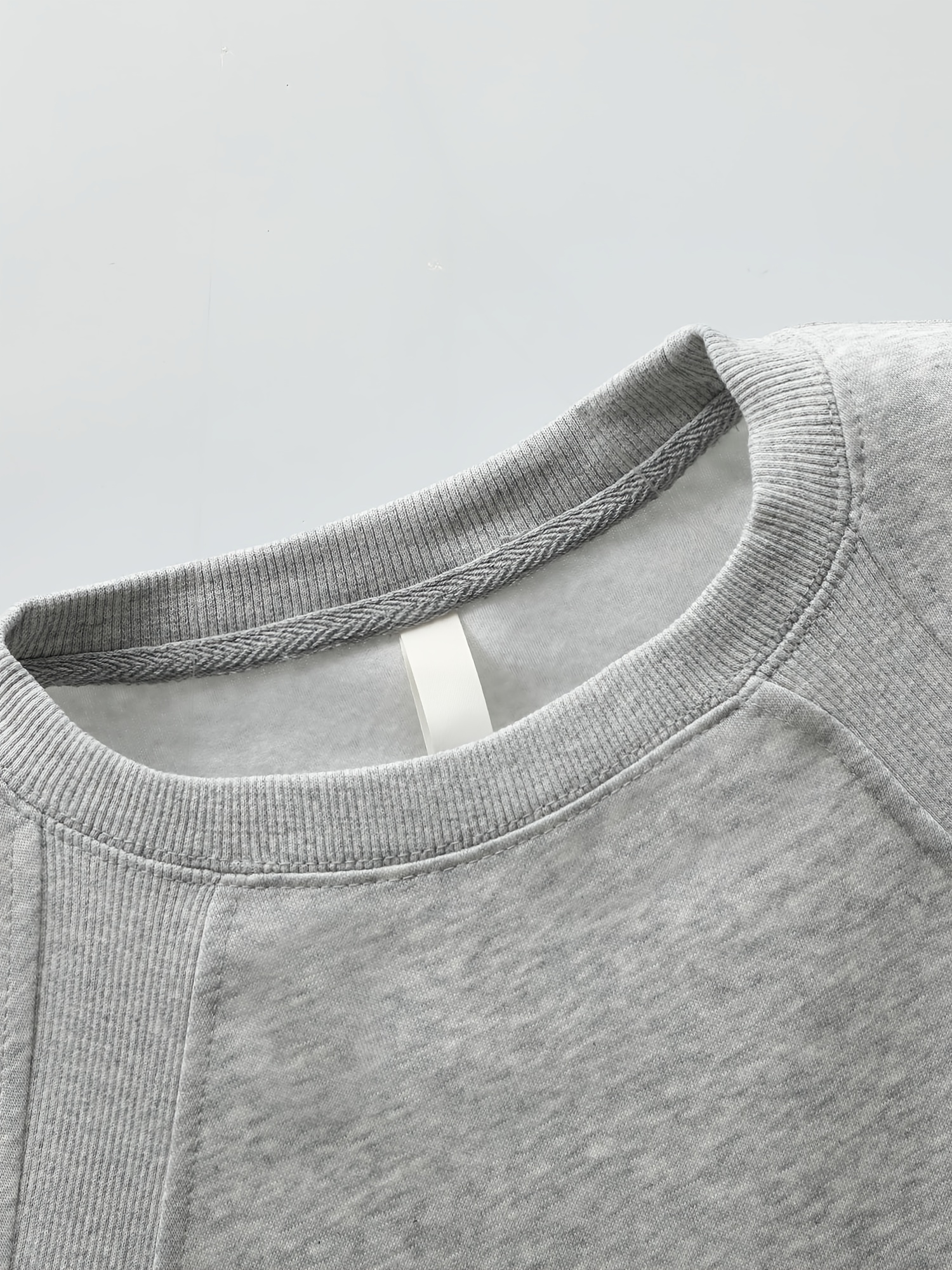 男士1件装，圆领宽松卫衣，显瘦长袖卫衣， 纯色长袖t恤男，宽松休闲打底衫，拼接内搭打底衫，舒适百搭，简约经典，适合日常活动和运动时穿着 商品详情 14