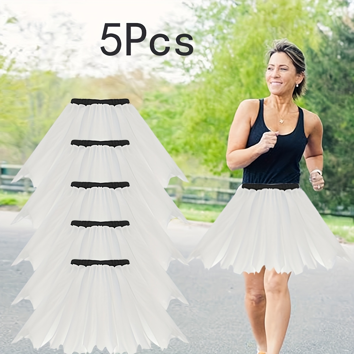   5pcs solid color layered tutu skirts for retro dress up dance events costume shows cosplay accessories 0